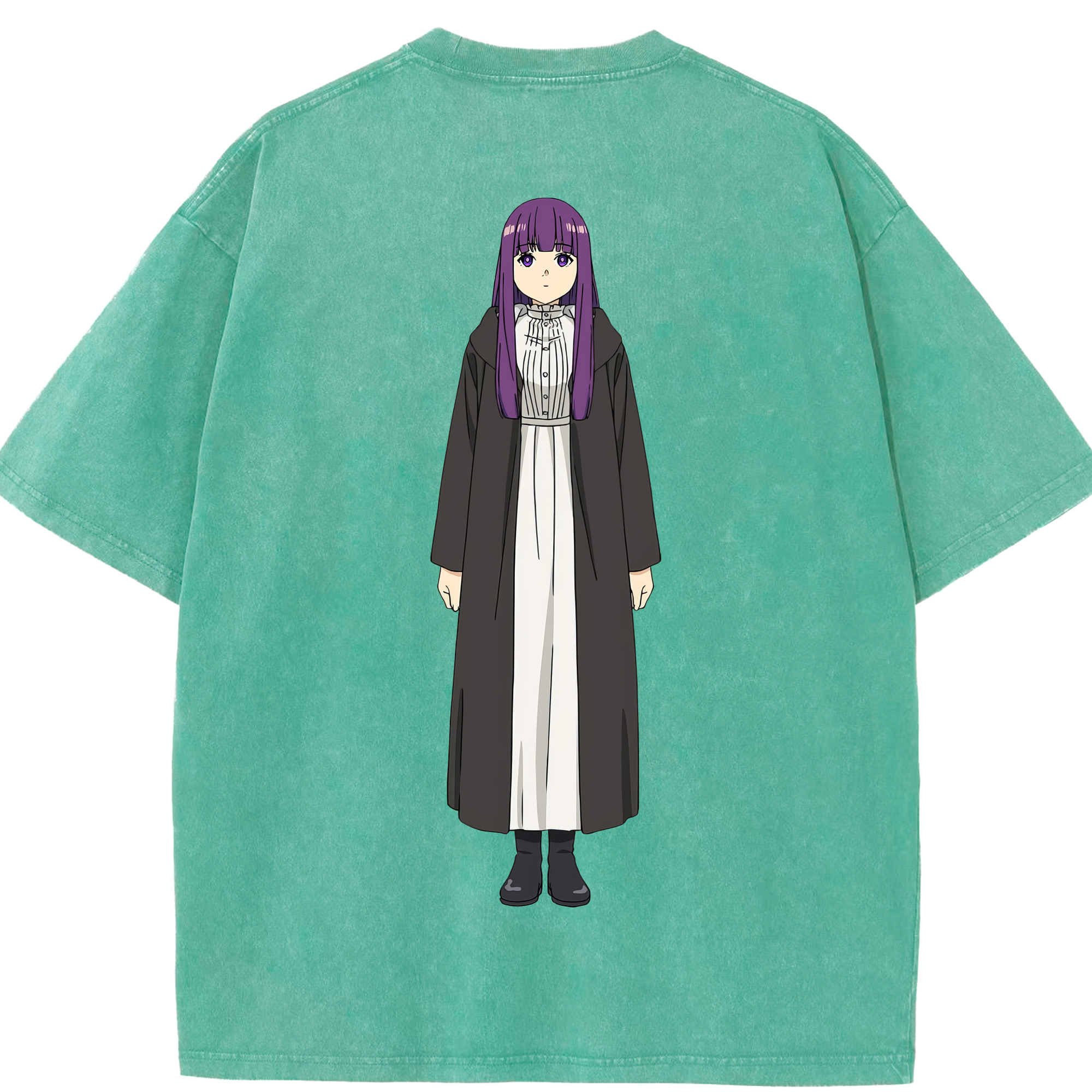 （画像用） 葬送のフリーレン Frieren 綿100% ヴィンテージ風 半袖Tシャツ（背面プリント）